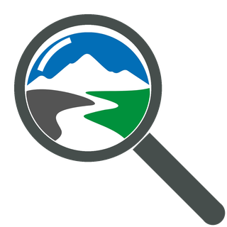 Magnifying glass with the Langeberg First logo